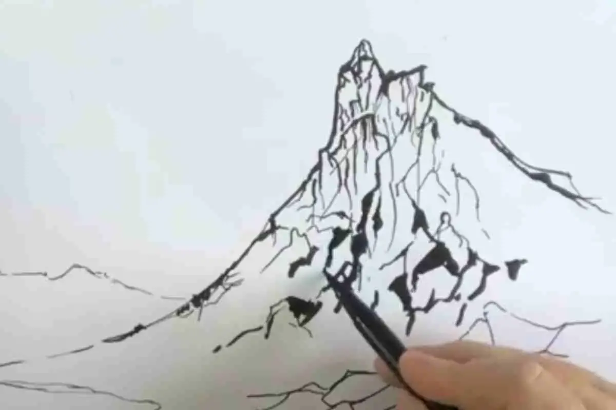 Line Drawing of a Mountain